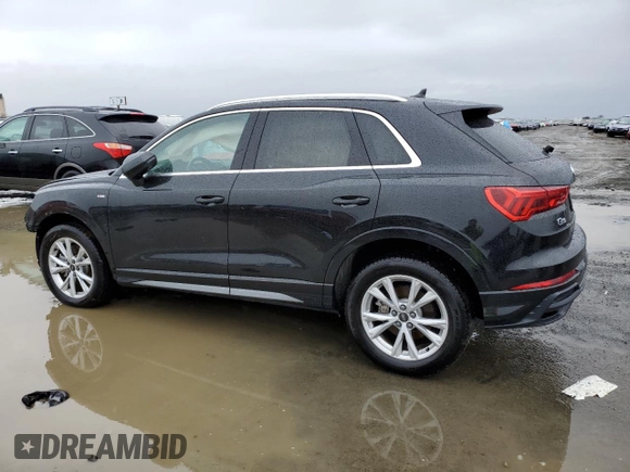 2021 Audi Q3 S line Premium with VIN WA1DECF39M1035751, listed as a Copart auction lot 46056693 with 5,161 mi miles and . Bid and sale history available at DreamBid. Image 2.