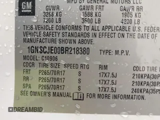 2011 Chevrolet Suburban LT with VIN 1GNSCJE00BR218380, listed as a IAAI auction lot 41628402 with 133,394 mi miles. Bid and sale history available at carsss.com. Image 9.