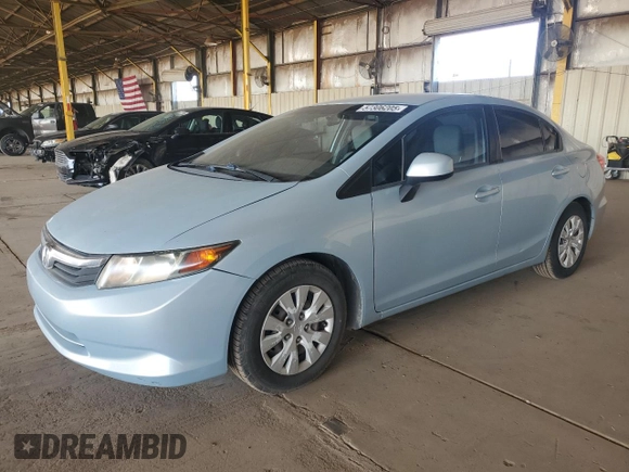 2012 Honda Civic LX с VIN 19XFB2F53CE055606, выставлен на аукционе Copart как лот 57306205 с пробегом 163 480 миль миль и Чистый • Clean title. История ставок и продаж доступна на DreamBid. Изображение 1.