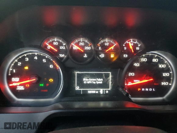 2020 Chevrolet Silverado 1500 Custom with VIN 3GCPWBEK7LG374754, listed as a Copart auction lot 83078394 with 100,469 mi miles and Clean Title. Bid and sale history available at carsss.com. Image 9.