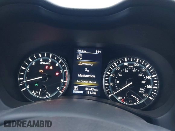 2021 Infiniti Q50 Red Sport 400 with VIN JN1FV7DR9MM880162, listed as a IAAI auction lot 41244912 with 44,943 mi miles and . Bid and sale history available at DreamBid. Image 7.