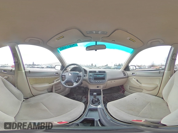 2002 Honda Civic LX with VIN 2HGES15502H558280, listed as a Copart auction lot 43611285 with 164,284 mi miles and Salvage Title. Bid and sale history available at DreamBid. Image 13.