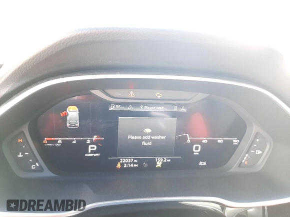 2020 Audi Q3 S line Prestige with VIN WA1FECF32L1123080, listed as a Copart auction lot 43293943 with 22,037 mi miles. Bid and sale history available at carsss.com. Image 9.