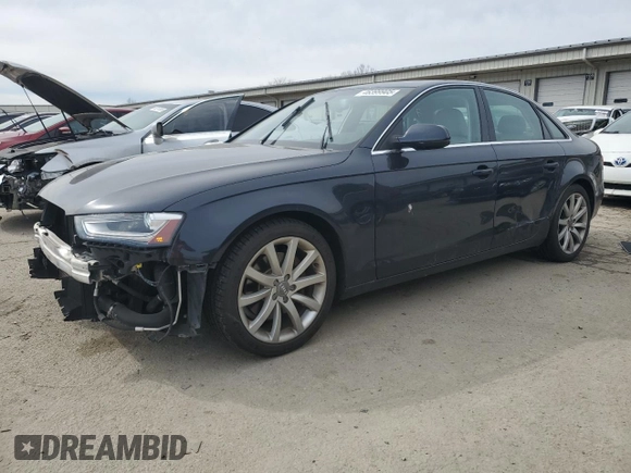 2013 Audi A4 Premium Plus with VIN WAUFFAFL8DN030627, listed as a Copart auction lot 46399905 with 89,592 mi miles and Salvage Title. Bid and sale history available at carsss.com. Image 1.