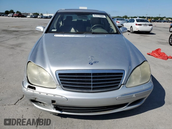 2003 Mercedes-Benz S-Class 4.3L with VIN WDBNG70J03A339034, listed as a Copart auction lot 70583504 with 104,849 mi miles and Salvage Title. Bid and sale history available at carsss.com. Image 5.