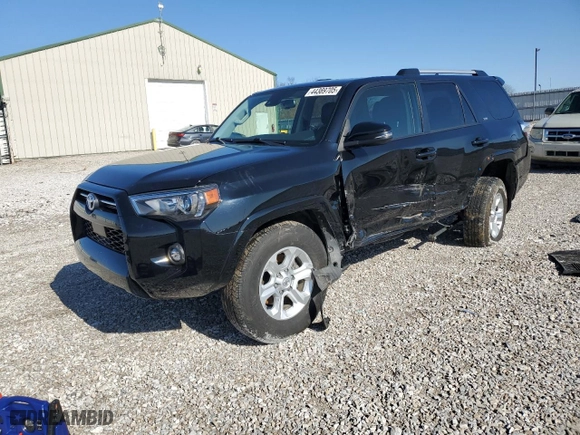 2022 Toyota 4Runner SR5 Premium with VIN JTENU5JR1N6040303, listed as a Copart auction lot 44389705 with 34,263 mi miles and Salvage Title. Bid and sale history available at carsss.com. Image 1.