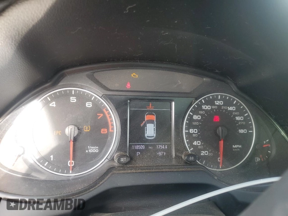 2012 Audi Q5 Premium Plus with VIN WA1DKAFP7CA078449, listed as a Copart auction lot 50728455 with 118,509 mi miles and Salvage title. Bid and sale history available at DreamBid. Image 9.