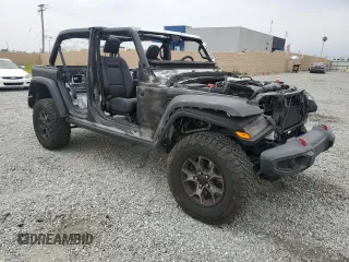 2022 Jeep Wrangler Unlimited Rubicon with VIN 1C4HJXFG6NW125232, listed as a Copart auction lot 55018594 with Not provided miles and Salvage title. Bid and sale history available at DreamBid. Image 4.