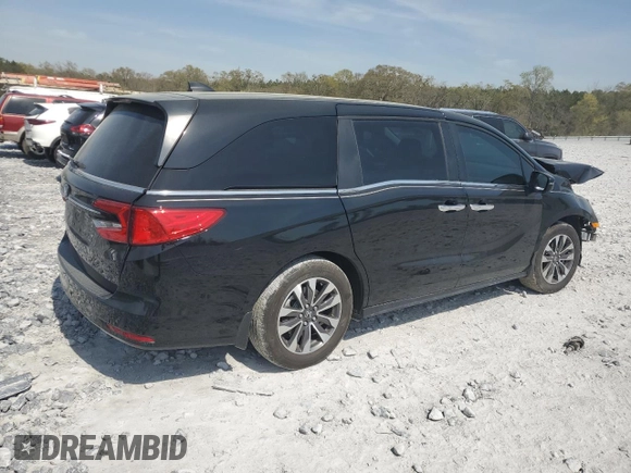 2023 Honda Odyssey EX-L with VIN 5FNRL6H6XPB018723, listed as a Copart auction lot 50501155 with 32,223 mi miles and Salvage Title. Bid and sale history available at carsss.com. Image 3.