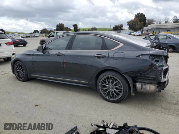 2018 Genesis G80 Sport with VIN KMHGN4JB2JU262468, listed as a Copart auction lot 50961045 with 100,118 mi miles and Salvage title. Bid and sale history available at DreamBid. Image 2.