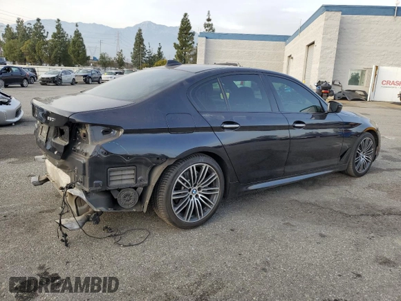 2018 BMW 5 Series 530i with VIN WBAJA5C59JG898206, listed as a Copart auction lot 43661015 with 75,243 mi miles and Salvage Title. Bid and sale history available at carsss.com. Image 3.