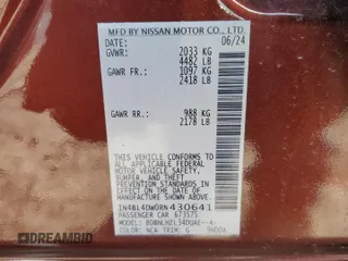 2024 Nissan Altima 2.5 SV with VIN 1N4BL4DW0RN430641, listed as a Copart auction lot 45669175 with 2,536 mi miles and Salvage Title. Bid and sale history available at carsss.com. Image 12.