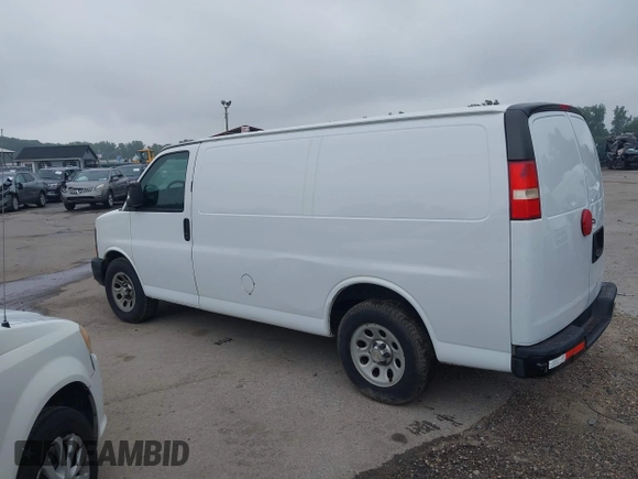 2013 Chevrolet Express Cargo with VIN 1GCSGAFX4D1158758, listed as a IAAI auction lot 42500173 with 235,408 mi miles and . Bid and sale history available at DreamBid. Image 14.