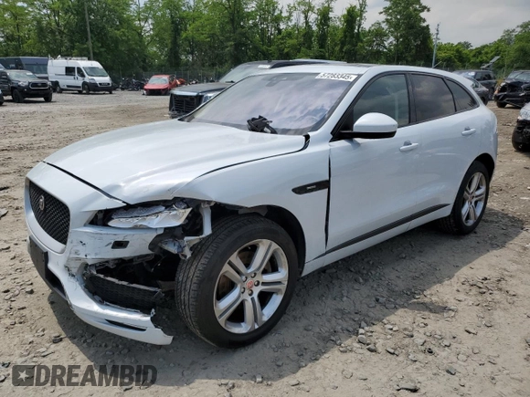 2017 Jaguar F-Pace 35t R-Sport with VIN SADCL2BVXHA047121, listed as a Copart auction lot 57283345 with 76,427 mi miles and Salvage title. Bid and sale history available at DreamBid. Image 1.
