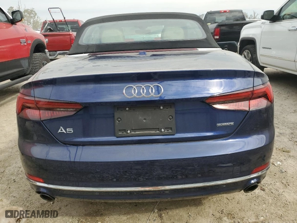 2019 Audi A5 Cabriolet Prestige with VIN WAU2NGF55KN009222, listed as a Copart auction lot 75810574 with 0 miles and Non Repairable. Bid and sale history available at carsss.com. Image 6.