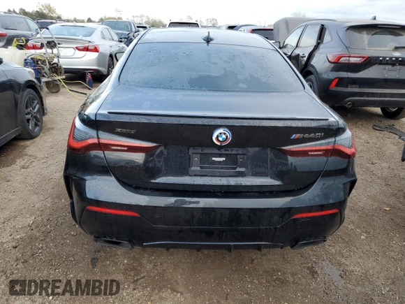 2023 BMW 4 Series M440i xDrive with VIN WBA13AR09PCM73339, listed as a Copart auction lot 74730934 with 13,704 mi miles and Salvage Title. Bid and sale history available at DreamBid. Image 6.