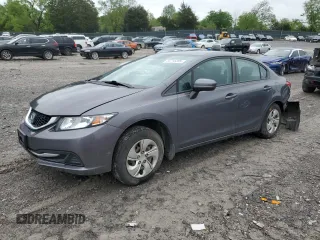 2015 Honda Civic Sedan LX with VIN 19XFB2F58FE092963, listed as a Copart auction lot 53716395 with 65,734 mi miles and Salvage Title. Bid and sale history available at carsss.com. Image 1.