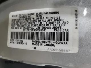 2003 Toyota Solara SE z VIN 2T1CF22P43C602511, wystawiony jako Copart lot #56197715 z przebiegiem 86 921 mil mil oraz Szkoda całkowita • Salvage title. Historia ofert i sprzedaży dostępna na DreamBid. Obrazek 12.