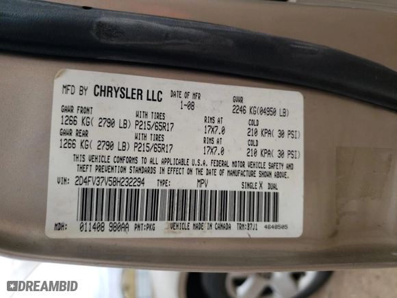 2008 Dodge Magnum SXT with VIN 2D4FV37V58H232294, listed as a Copart auction lot 76615274 with 128,808 mi miles and Salvage Title. Bid and sale history available at carsss.com. Image 14.