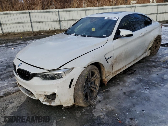 2015 BMW M4 with VIN WBS3R9C59FK332510, listed as a Copart auction lot 72093592 with 0 mi miles. Bid and sale history available at carsss.com. Image 1.