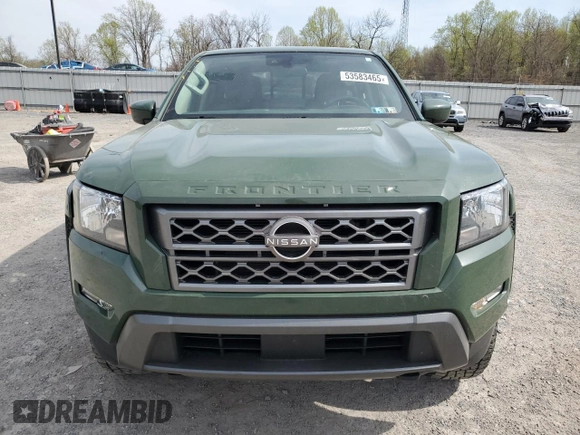 2022 Nissan Frontier SV with VIN 1N6ED1EKXNN605404, listed as a Copart auction lot 53583465 with 59,438 mi miles and Salvage title. Bid and sale history available at DreamBid. Image 5.