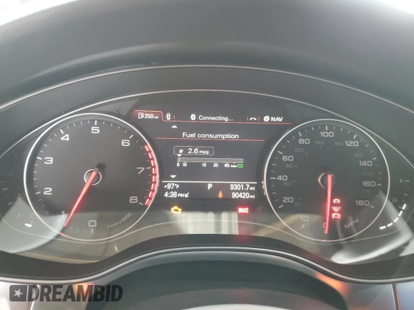 2012 Audi A6 Prestige with VIN WAUHGAFC1CN163184, listed as a Copart auction lot 59620405 with 90,420 mi miles and Salvage title. Bid and sale history available at DreamBid. Image 9.