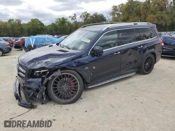 2019 Mercedes-Benz GLS 63 AMG with VIN 4JGDF7FE6KB221892, listed as a Copart auction lot 49637525 with 69,852 mi miles and Salvage title. Bid and sale history available at DreamBid. Image 1.