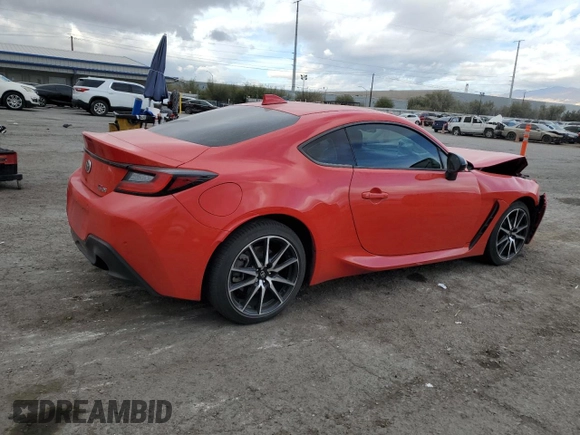2023 Toyota GR86 with VIN JF1ZNBC14P8756375, listed as a Copart auction lot 82385244 with 56,912 mi miles and Salvage Title. Bid and sale history available at carsss.com. Image 3.
