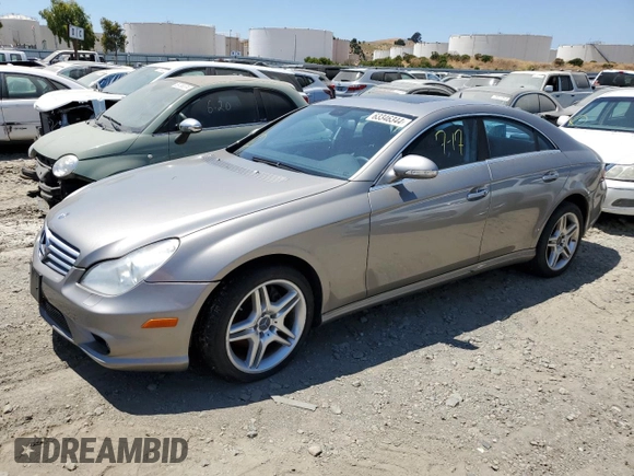 2007 Mercedes-Benz CLS-Class 5.5L with VIN WDDDJ72X97A091152, listed as a Copart auction lot 63346344 with 126,952 mi miles and Salvage Title. Bid and sale history available at carsss.com. Image 1.