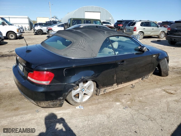 2009 BMW 1 Series 135i with VIN WBAUN93509VK40922, listed as a Copart auction lot 79446454 with 107,083 mi miles and Salvage Title. Bid and sale history available at carsss.com. Image 3.