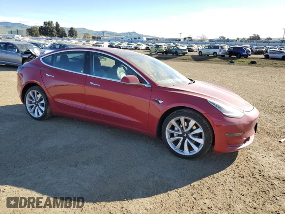 2018 Tesla Model 3 Long Range Battery with VIN 5YJ3E1EA6JF061684, listed as a Copart auction lot 48162895 with 72,664 mi miles and Salvage Title. Bid and sale history available at DreamBid. Image 4.
