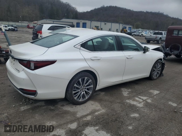 2021 Lexus ES with VIN 58AD11D19MU006860, listed as a Copart auction lot 52684255 with 57,030 mi miles and Salvage Title. Bid and sale history available at carsss.com. Image 3.