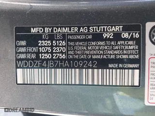 2017 Mercedes-Benz E-Class E 300 Luxury with VIN WDDZF4JB7HA109242, listed as a IAAI auction lot 41754605 with 90,233 mi miles. Bid and sale history available at carsss.com. Image 9.