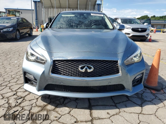 2015 Infiniti Q50 Premium with VIN JN1BV7AR8FM401557, listed as a Copart auction lot 54860485 with 71,214 mi miles and Salvage title. Bid and sale history available at DreamBid. Image 5.
