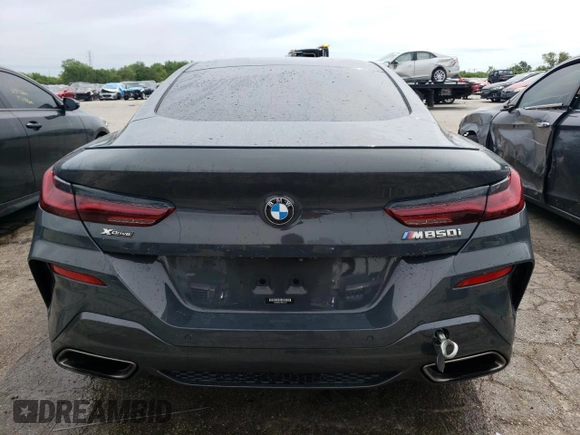 2019 BMW 8 Series M850i xDrive with VIN WBABC4C51KBU96543, listed as a Copart auction lot 61284654 with 39,966 mi miles and Salvage Title. Bid and sale history available at carsss.com. Image 6.