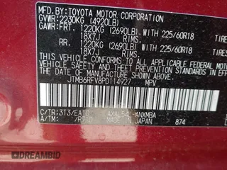 2023 Toyota RAV4 Hybrid XLE Premium z VIN JTMB6RFV8PD114927, wystawiony jako IAAI lot #41844127 z przebiegiem 14 582 mil mil oraz . Historia ofert i sprzedaży dostępna na DreamBid. Obrazek 9.