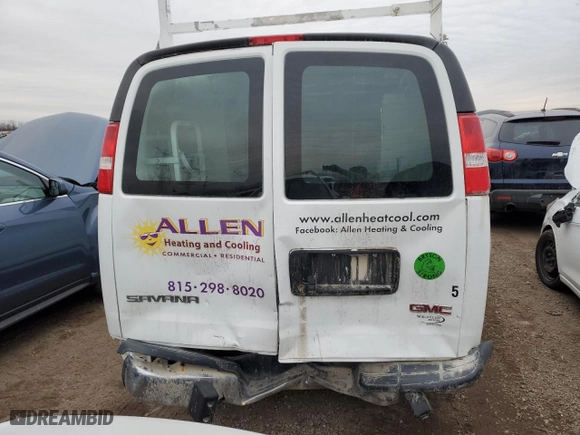 2019 GMC Savana Cargo Van with VIN 1GTW7AFG8K1272311, listed as a Copart auction lot 87918855 with 141,396 mi miles and Salvage Title. Bid and sale history available at carsss.com. Image 6.