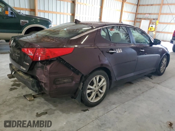 2013 Kia Optima EX with VIN 5XXGN4A76DG223814, listed as a Copart auction lot 59561475 with Not provided miles and Salvage title. Bid and sale history available at DreamBid. Image 3.