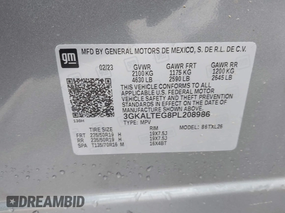 2023 GMC Terrain SLE z VIN 3GKALTEG8PL208986, wystawiony jako IAAI lot #40679682 z przebiegiem 11 023 mil mil oraz . Historia ofert i sprzedaży dostępna na DreamBid. Obrazek 9.