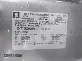 2009 Chevrolet Silverado 1500 LT with VIN 3GCEC23J79G164044, listed as a IAAI auction lot 41829225 with 207,650 mi miles. Bid and sale history available at carsss.com. Image 9.