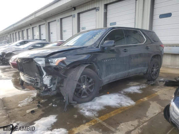 2021 Chevrolet Traverse LS with VIN 1GNERFKW3MJ226931, listed as a Copart auction lot 88984735 with 98,000 mi miles and Salvage Title. Bid and sale history available at carsss.com. Image 1.