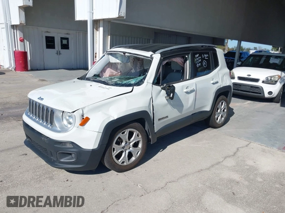 2017 Jeep Renegade Limited with VIN ZACCJADB4HPG08511, listed as a IAAI auction lot 40992295 with 91,229 mi miles and . Bid and sale history available at DreamBid. Image 17.