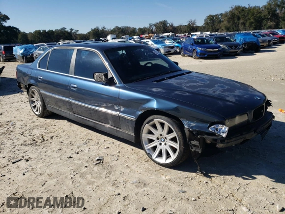 1997 BMW 7 Series 740il with VIN WBAGJ8327VDL42579, listed as a Copart auction lot 42023485 with 143,882 mi miles and Salvage Title. Bid and sale history available at carsss.com. Image 4.
