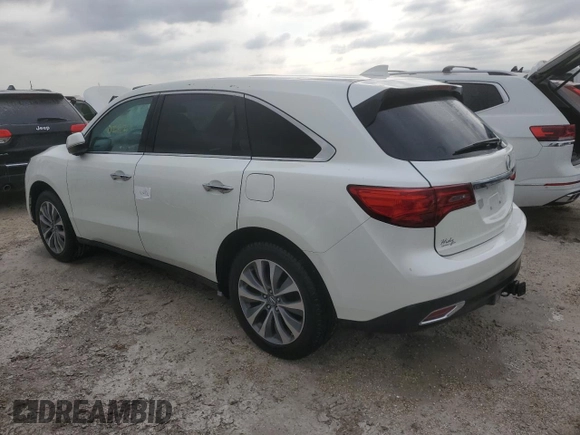 2015 Acura MDX Technology with VIN 5FRYD4H4XFB004541, listed as a Copart auction lot 74506124 with 106,304 mi miles and Salvage title. Bid and sale history available at DreamBid. Image 2.