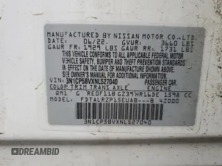 2022 Nissan Kicks S z VIN 3N1CP5BVXNL527040, wystawiony jako Copart lot #52746965 z przebiegiem 93 918 mil mil oraz Czysty tytuł • Clean title. Historia ofert i sprzedaży dostępna na DreamBid. Obrazek 13.