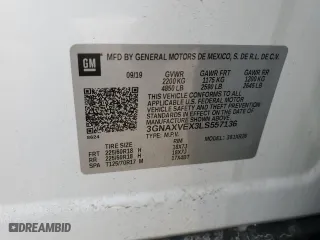 2020 Chevrolet Equinox LT with VIN 3GNAXVEX3LS557136, listed as a Copart auction lot 47953455 with 38,081 mi miles and Salvage Title. Bid and sale history available at carsss.com. Image 14.