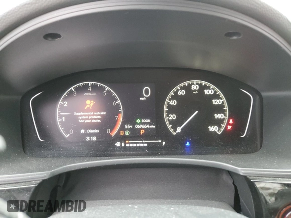 2023 Honda Civic Sport with VIN 19XFL2H86PE020441, listed as a Copart auction lot 47939545 with 69,664 mi miles and Salvage Title. Bid and sale history available at DreamBid. Image 9.