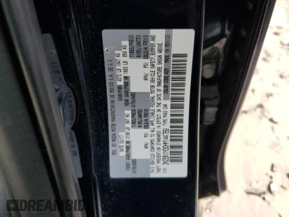 2017 Mazda 3 Grand Touring with VIN 3MZBN1M30HM144769, listed as a Copart auction lot 53127675 with 158,026 mi miles and Salvage Title. Bid and sale history available at carsss.com. Image 13.