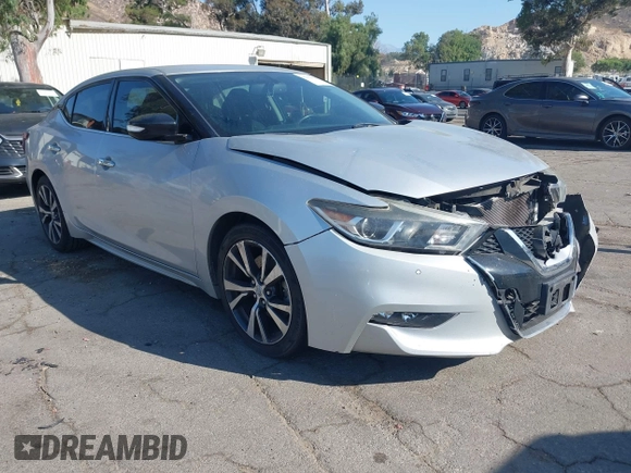 2017 Nissan Maxima Platinum with VIN 1N4AA6AP2HC414204, listed as a IAAI auction lot 42394624 with 80,486 mi miles and . Bid and sale history available at DreamBid. Image 1.