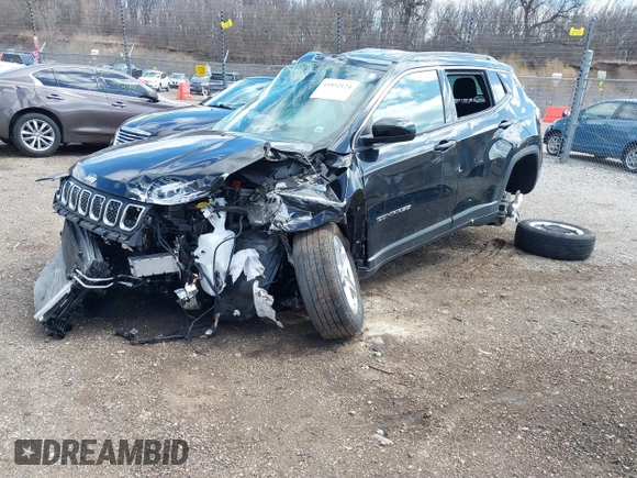 2023 Jeep Compass Latitude with VIN 3C4NJDBN9PT514039, listed as a IAAI auction lot 41852124 with 28,685 mi miles and . Bid and sale history available at DreamBid. Image 2.